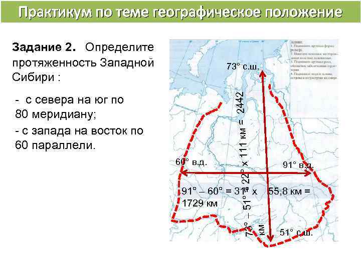 Протяженность северной