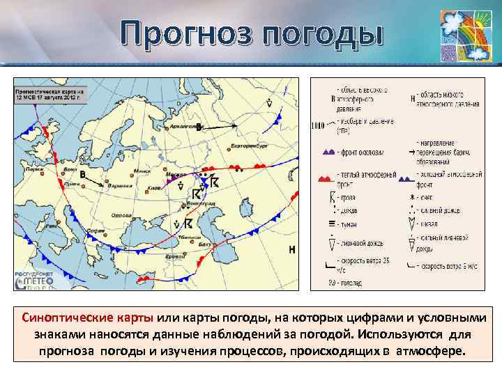 Карта погоды направление ветра