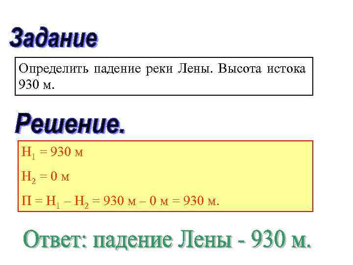 Абсолютная высота истока реки лена