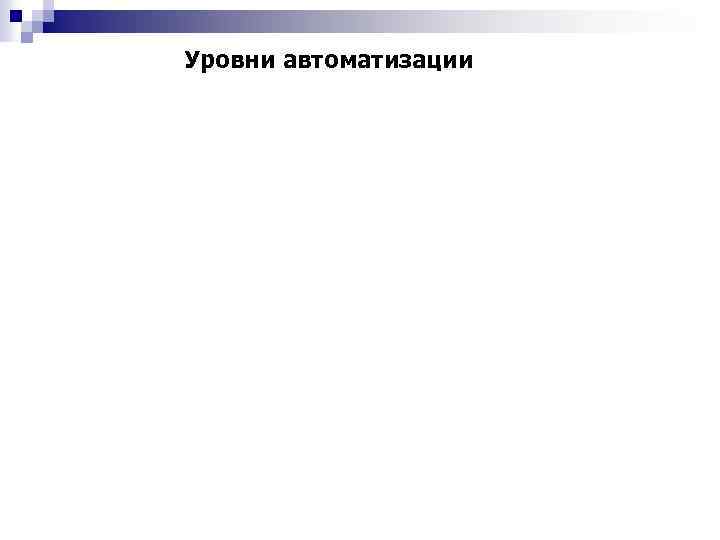 Уровни автоматизации 