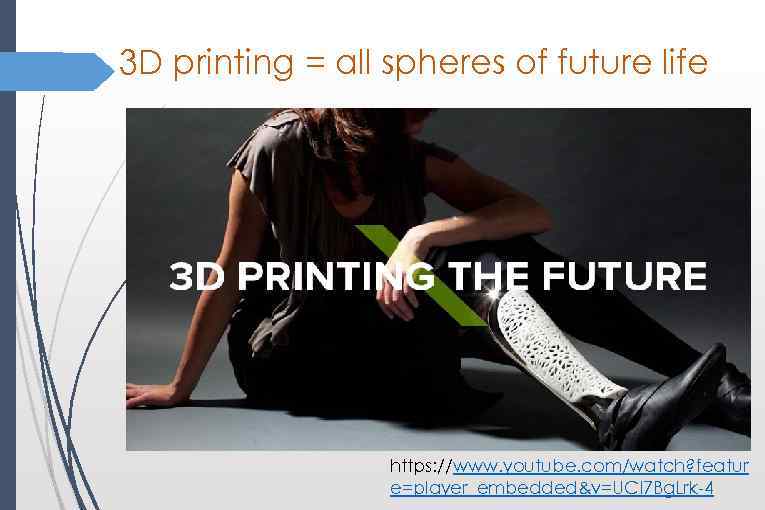 3 D printing = all spheres of future life https: //www. youtube. com/watch? featur
