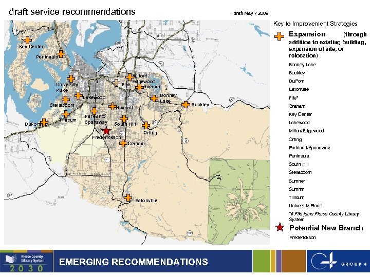 draft service recommendations draft May 7 2009 Key to Improvement Strategies Expansion (through addition