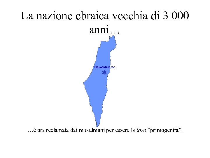 La nazione ebraica vecchia di 3. 000 anni… Gerusalemme …è ora reclamata dai musulmani