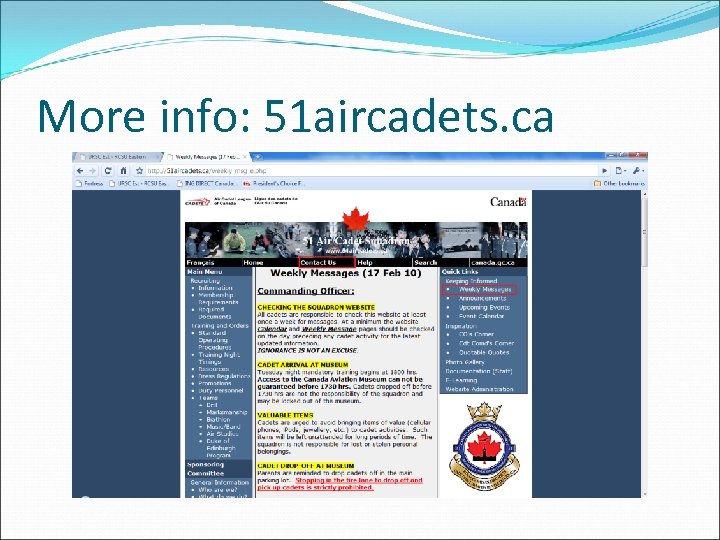 More info: 51 aircadets. ca 