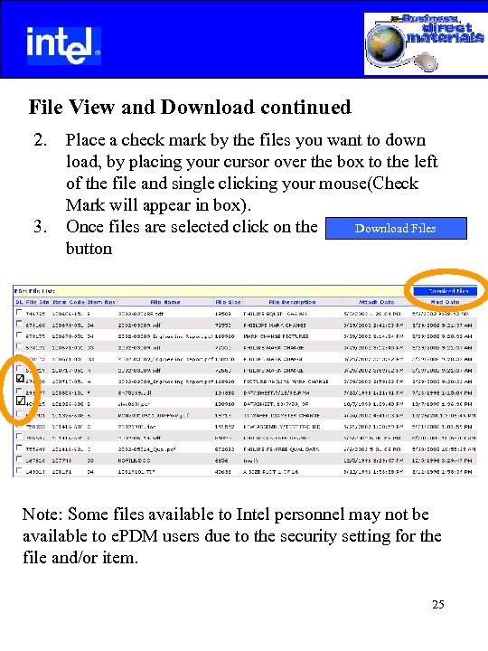  File View and Download continued 2. 3. Place a check mark by the