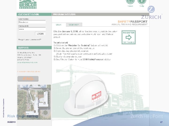 © Zurich Services Corporation Risk Engineering 3/2/2010 17 