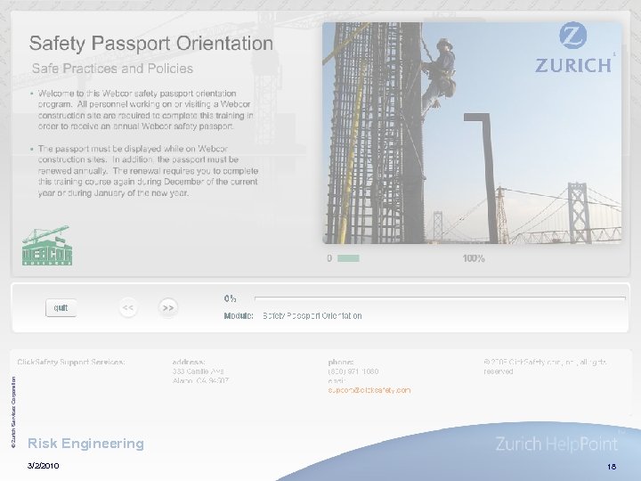 © Zurich Services Corporation Risk Engineering 3/2/2010 18 