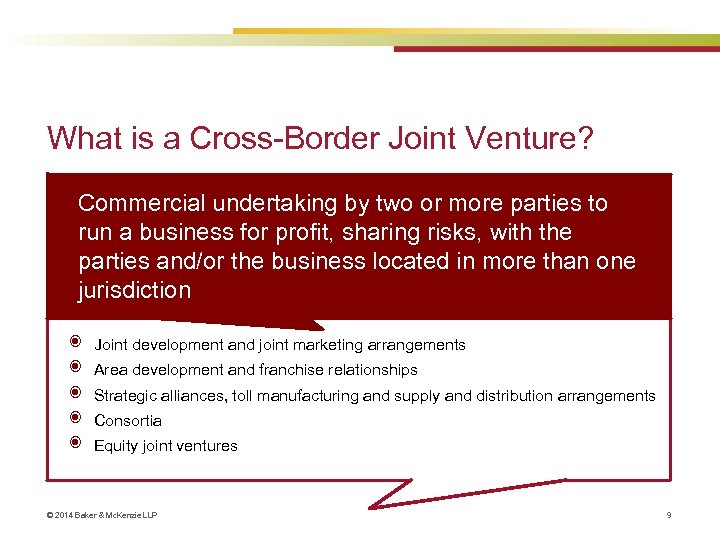 What is a Cross-Border Joint Venture? Commercial undertaking by two or more parties to