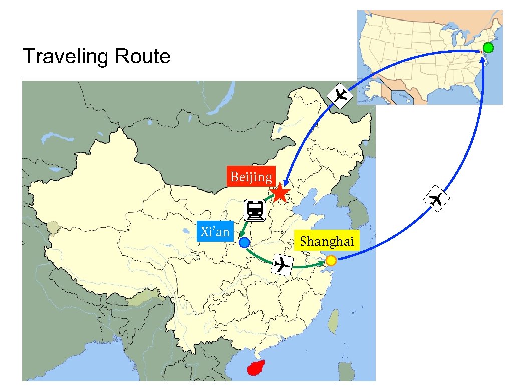 D. C. Traveling Route Beijing Xi’an Shanghai 