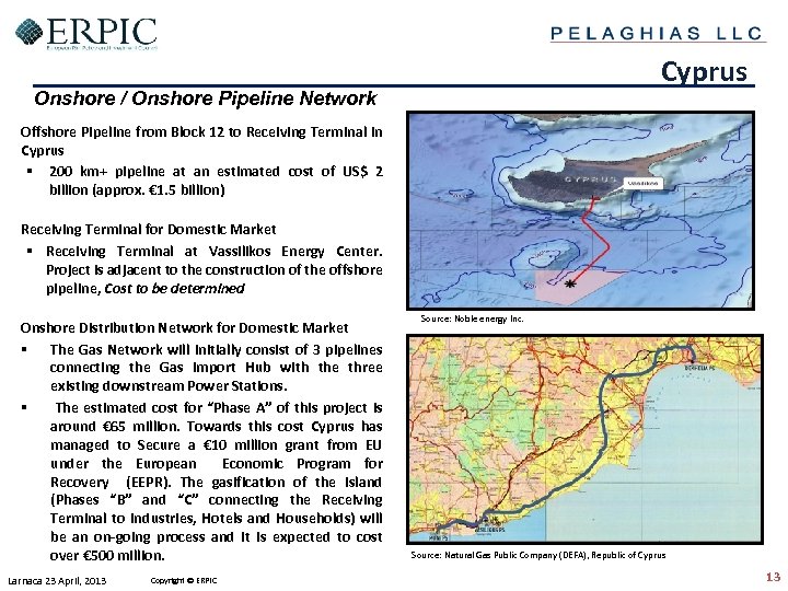 Cyprus Onshore / Onshore Pipeline Network Offshore Pipeline from Block 12 to Receiving Terminal