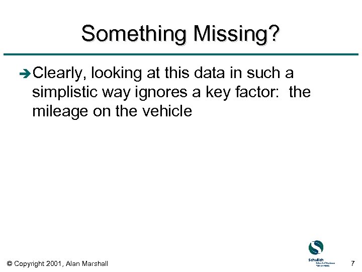 Something Missing? è Clearly, looking at this data in such a simplistic way ignores