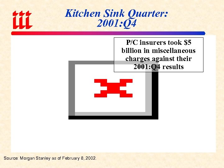 Kitchen Sink Quarter: 2001: Q 4 P/C insurers took $5 billion in miscellaneous charges