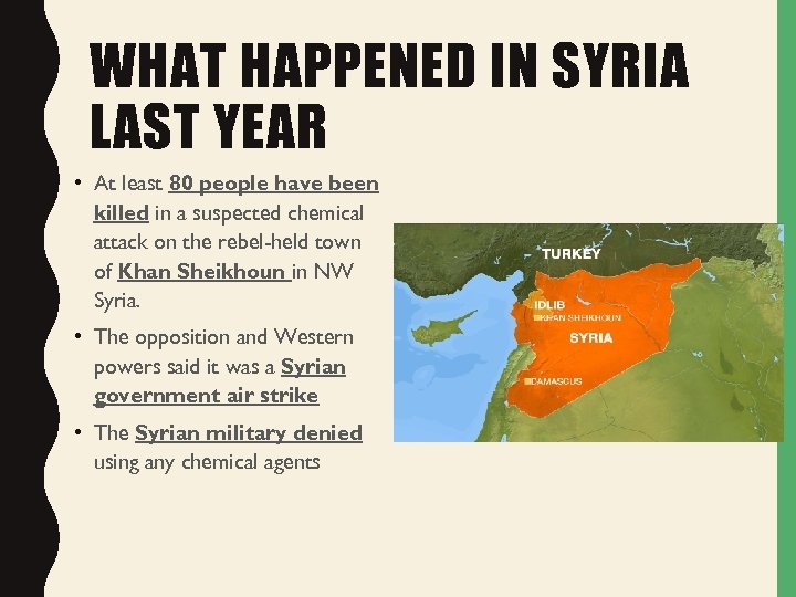 WHAT HAPPENED IN SYRIA LAST YEAR • At least 80 people have been killed