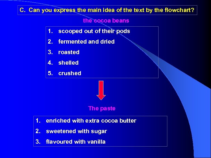 C. Can you express the main idea of the text by the flowchart? the