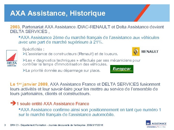 AXA Assistance, Historique 2003, Partenariat AXA Assistance /DIAC-RENAULT et Delta Assistance devient DELTA SERVICES