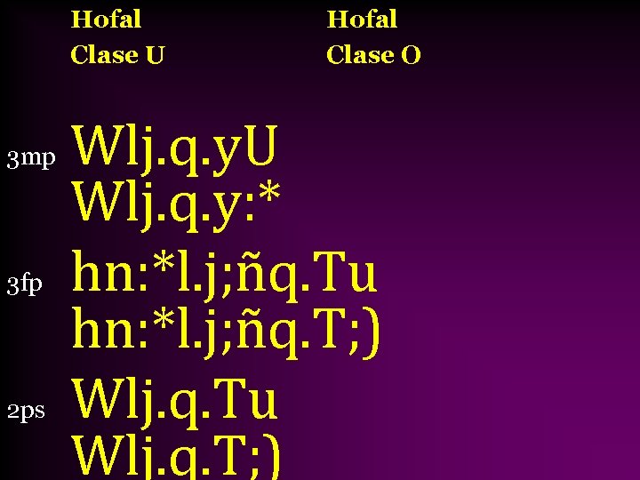 Hofal Clase U 3 mp 3 fp 2 ps Hofal Clase O Wlj. q.