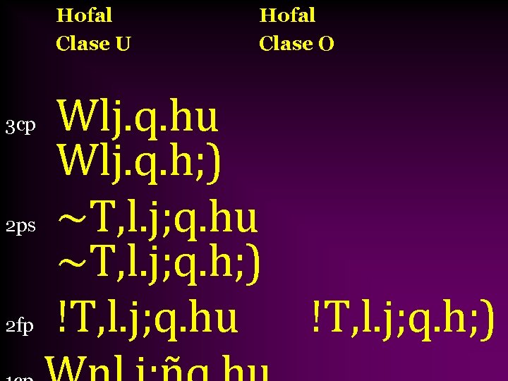 Hofal Clase U 3 cp 2 ps 2 fp Hofal Clase O Wlj. q.