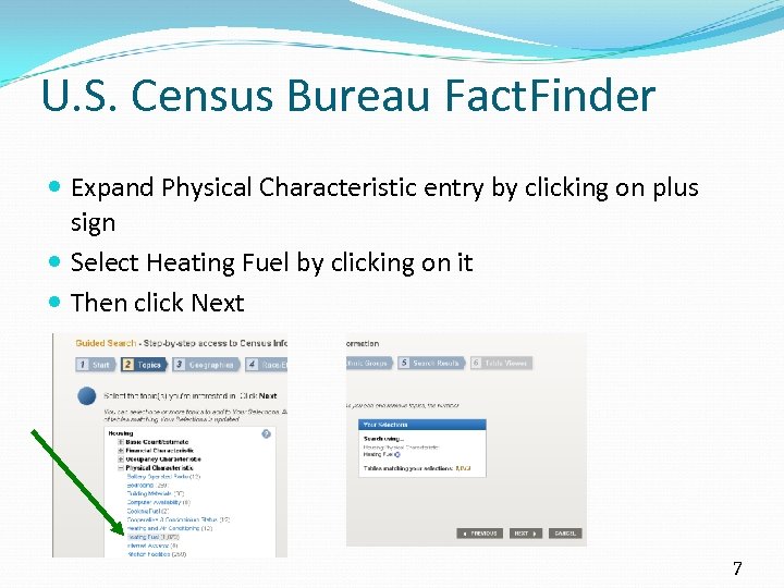 U. S. Census Bureau Fact. Finder Expand Physical Characteristic entry by clicking on plus