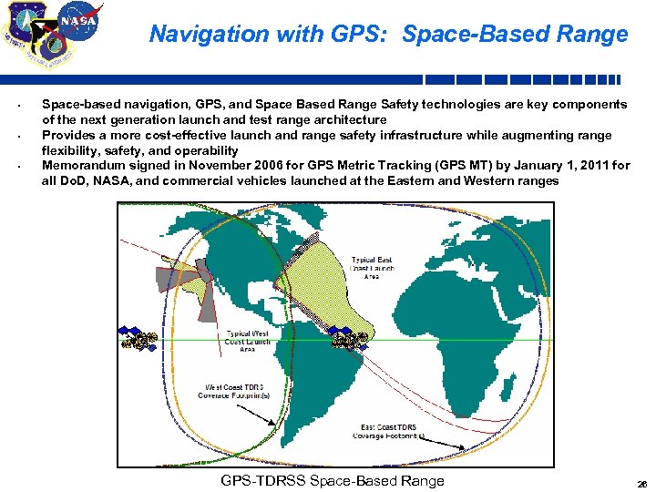 Navigation with GPS: Space-Based Range • • • Space-based navigation, GPS, and Space Based