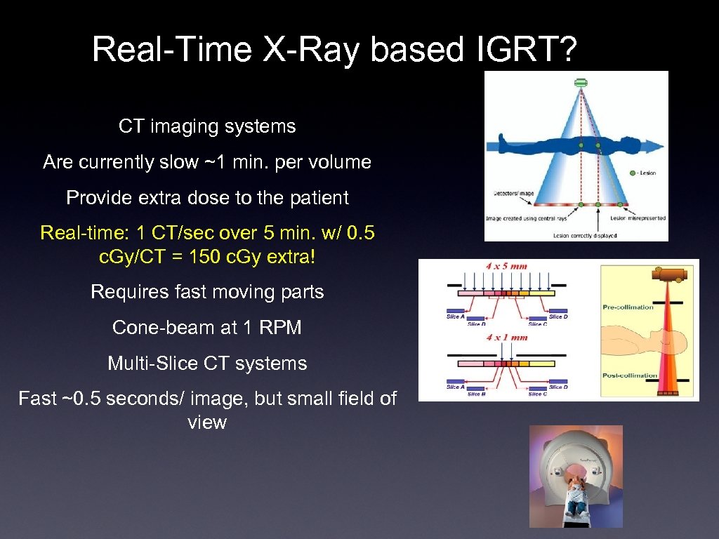 Real-Time X-Ray based IGRT? CT imaging systems Are currently slow ~1 min. per volume