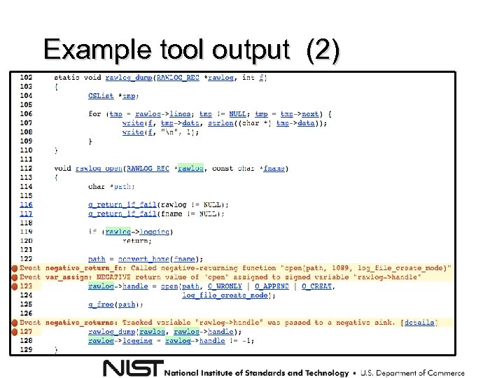 Example tool output (2) 