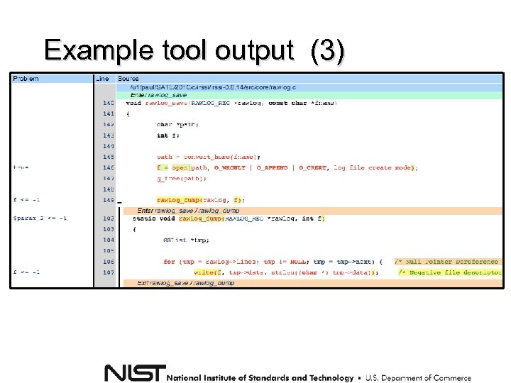 Example tool output (3) 