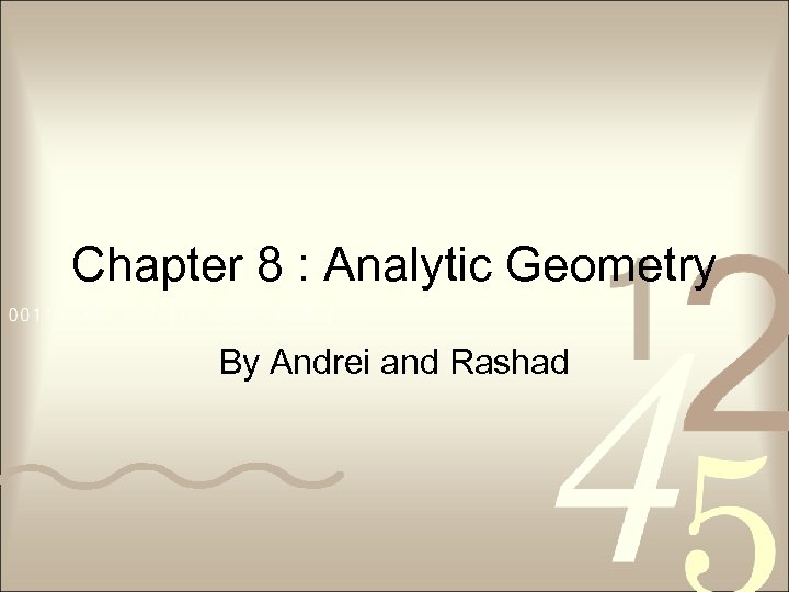 Chapter 8 : Analytic Geometry By Andrei and Rashad 