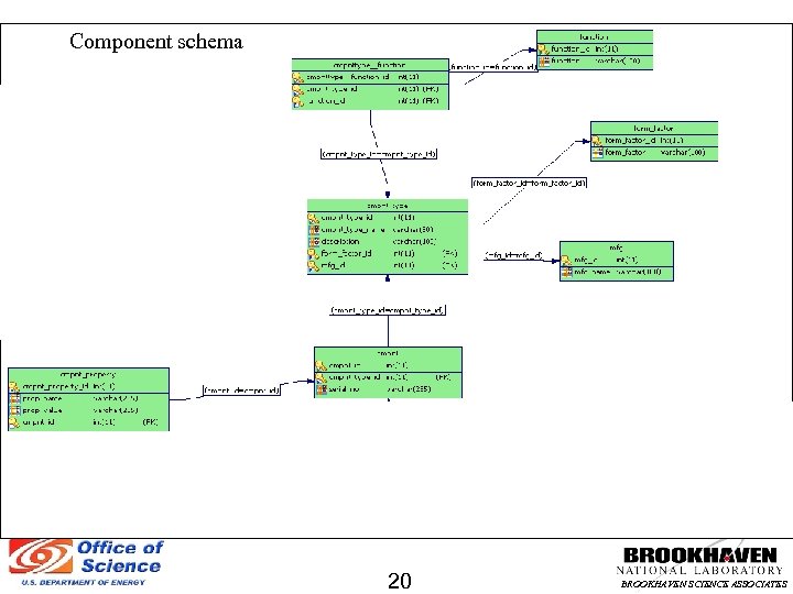 Component schema 20 BROOKHAVEN SCIENCE ASSOCIATES 