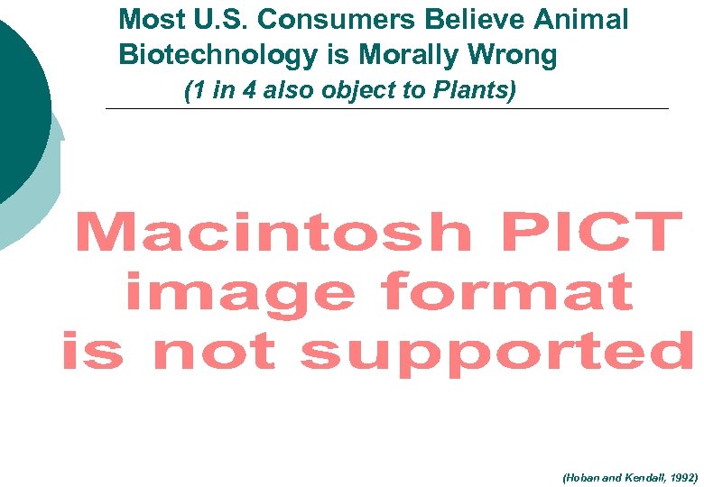 Most U. S. Consumers Believe Animal Biotechnology is Morally Wrong (1 in 4 also