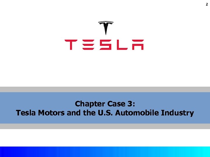 2 Chapter Case 3: Tesla Motors and the U. S. Automobile Industry Copyright ©