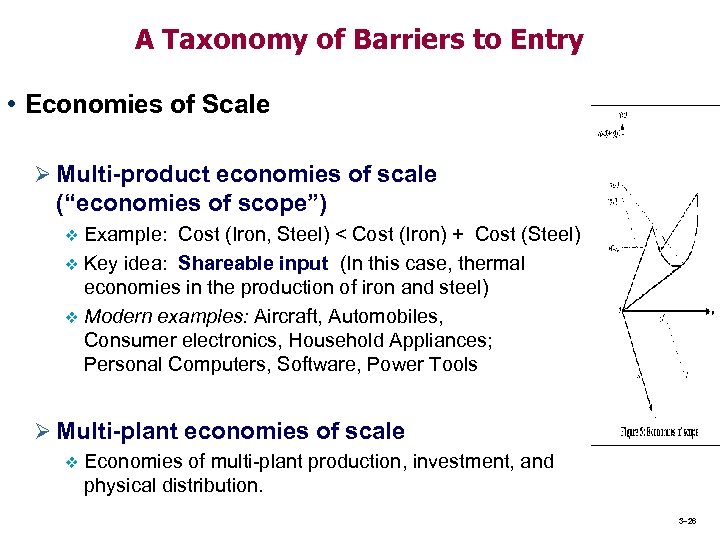 A Taxonomy of Barriers to Entry • Economies of Scale Ø Multi-product economies of