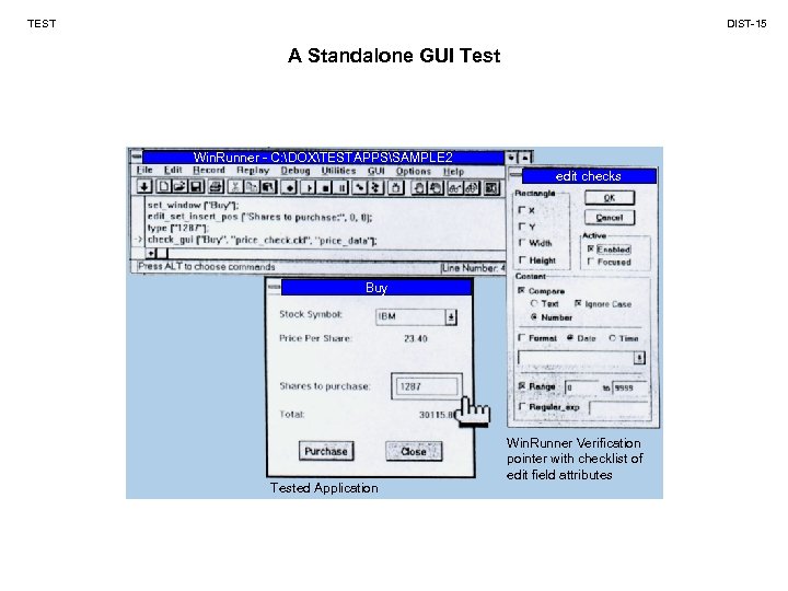 TEST DIST-15 A Standalone GUI Test Win. Runner - C: DOXTESTAPPSSAMPLE 2 edit checks