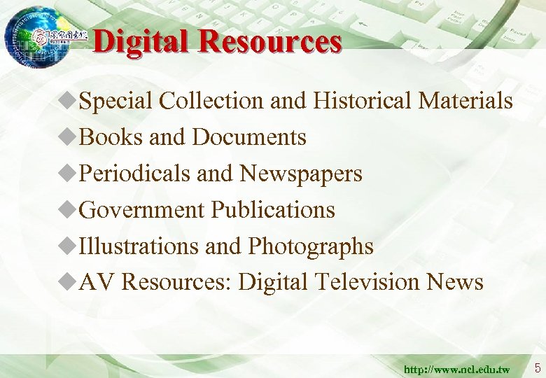 Digital Resources u. Special Collection and Historical Materials u. Books and Documents u. Periodicals