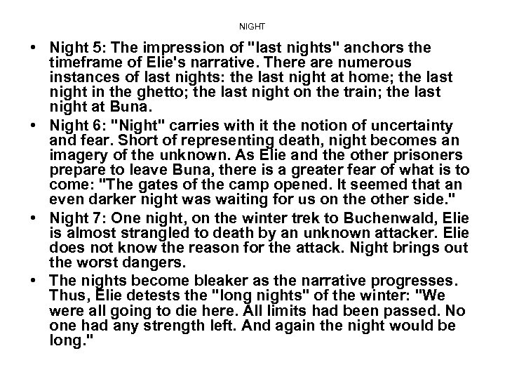 NIGHT • Night 5: The impression of 