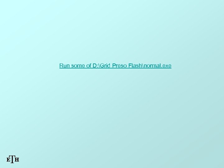 Run some of D: Grid Preso Flashnormal. exe T E H 