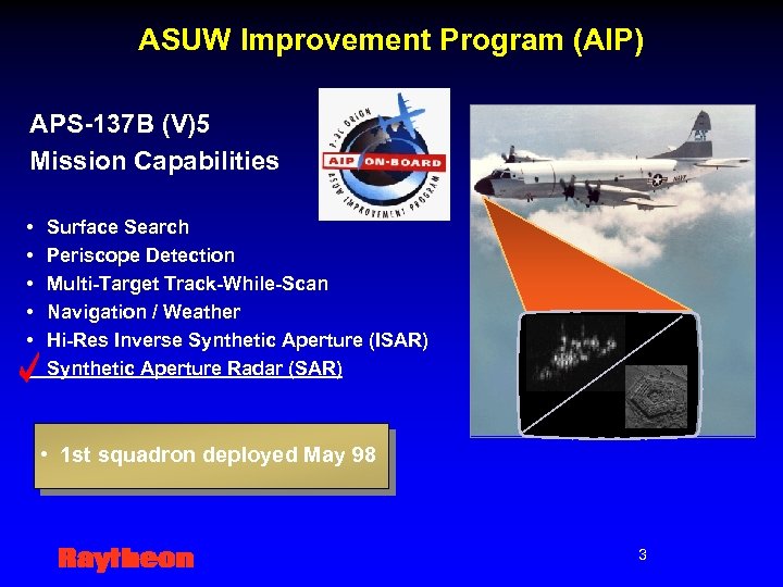 ASUW Improvement Program (AIP) APS-137 B (V)5 Mission Capabilities • • • Surface Search