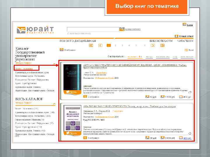 Выбор книг по тематике 