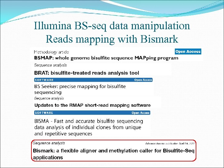 Illumina BS-seq data manipulation Reads mapping with Bismark 
