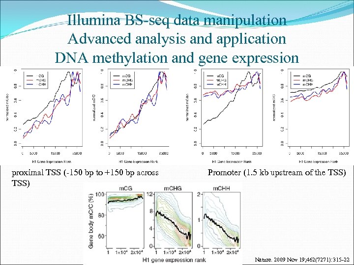 Illumina BS-seq data manipulation Advanced analysis and application DNA methylation and gene expression proximal