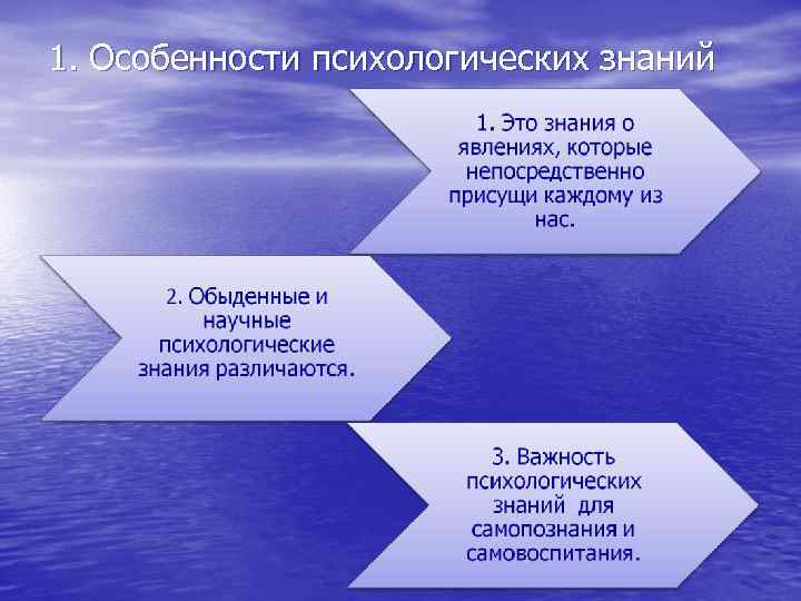 1. Особенности психологических знаний 