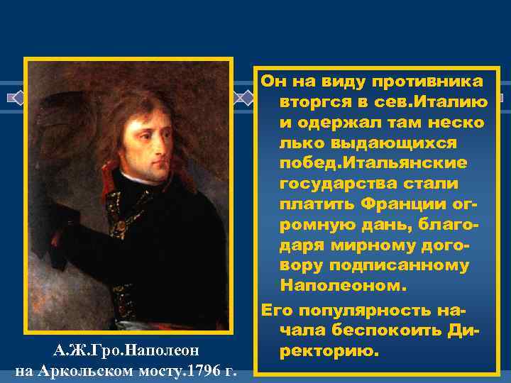 Виды противников. Наполеон на Аркольском мосту кто написал. Гро характеристики.