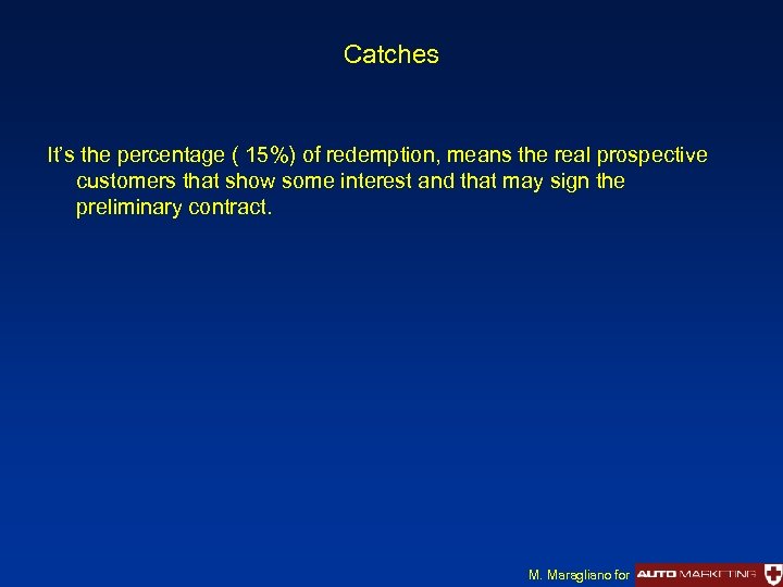 Catches It’s the percentage ( 15%) of redemption, means the real prospective customers that