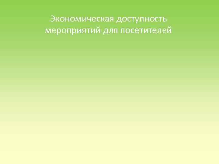 Экономическая доступность мероприятий для посетителей 