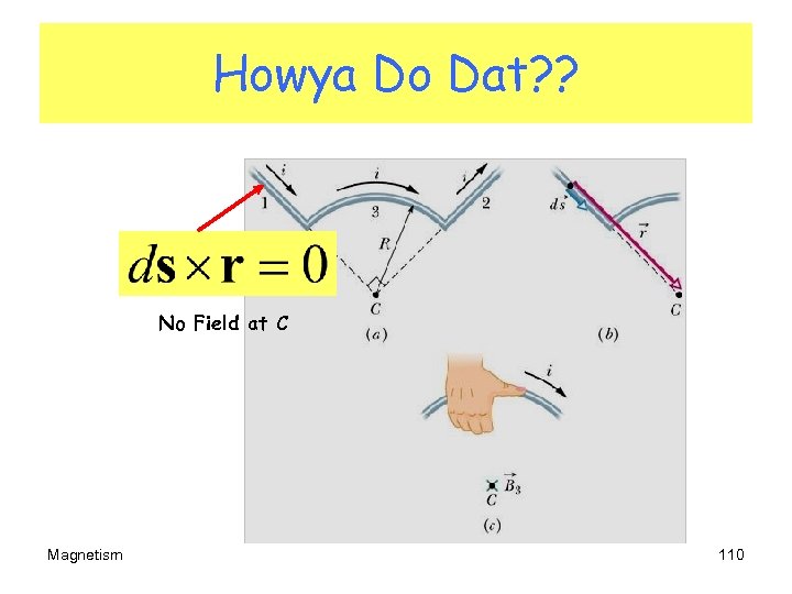 Howya Do Dat? ? No Field at C Magnetism 110 