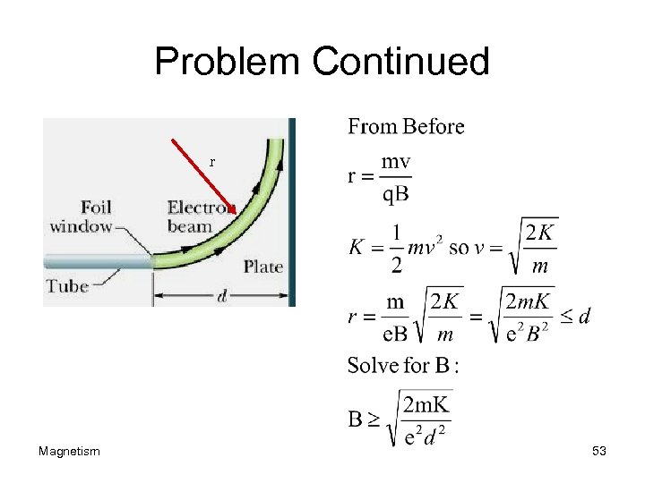 Problem Continued r Magnetism 53 