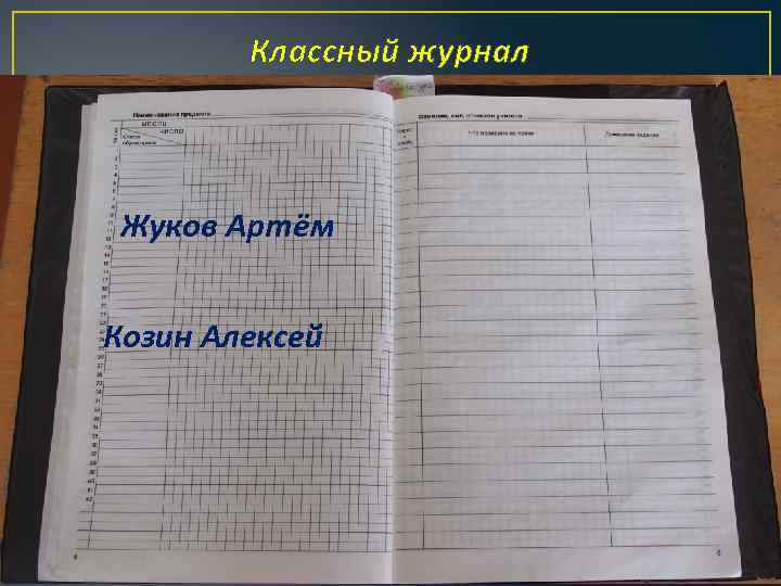Классный журнал Жуков Артём Козин Алексей 