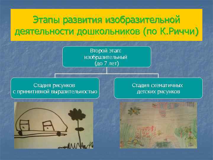 В изобразительной деятельности ребенка стадия правдоподобных изображений наступает