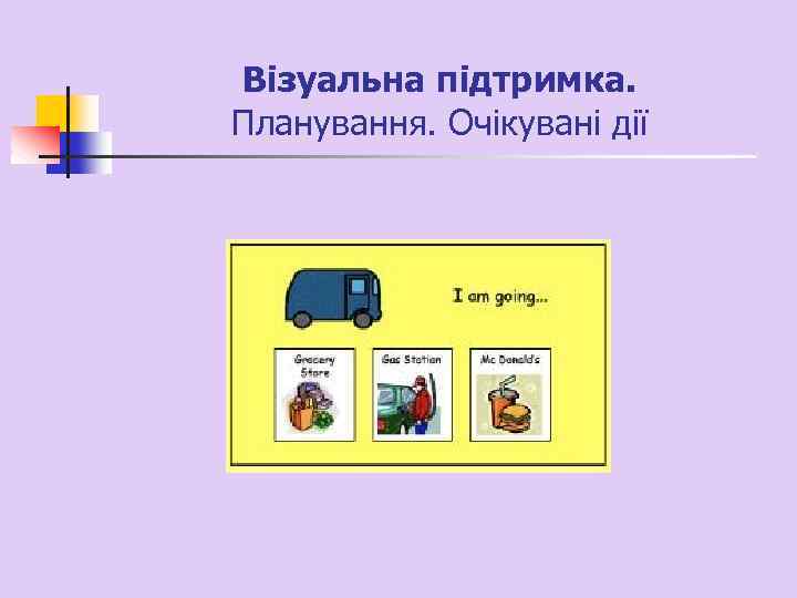 Візуальна підтримка. Планування. Очікувані дії 