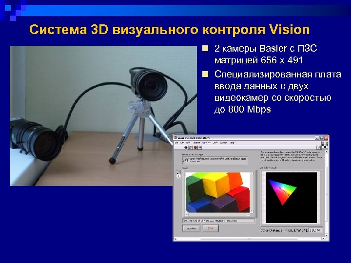 Система 3 D визуального контроля Vision n 2 камеры Basler с ПЗС матрицей 656