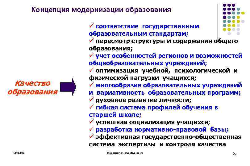 Соответствие содержания образования. Основные концепции модернизации образования. Концепции образования. Концепции содержания общего образования. Концепция модернизации общего образования.